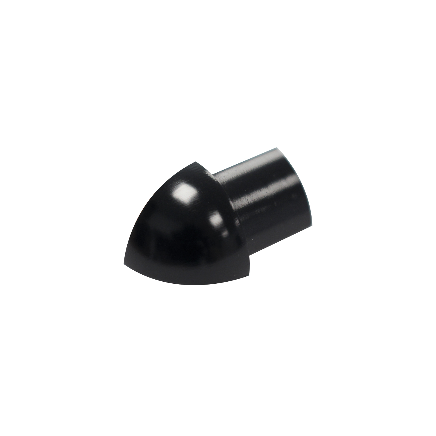 Round profile corner piece, aluminum, high-gloss anodized black - Image 2