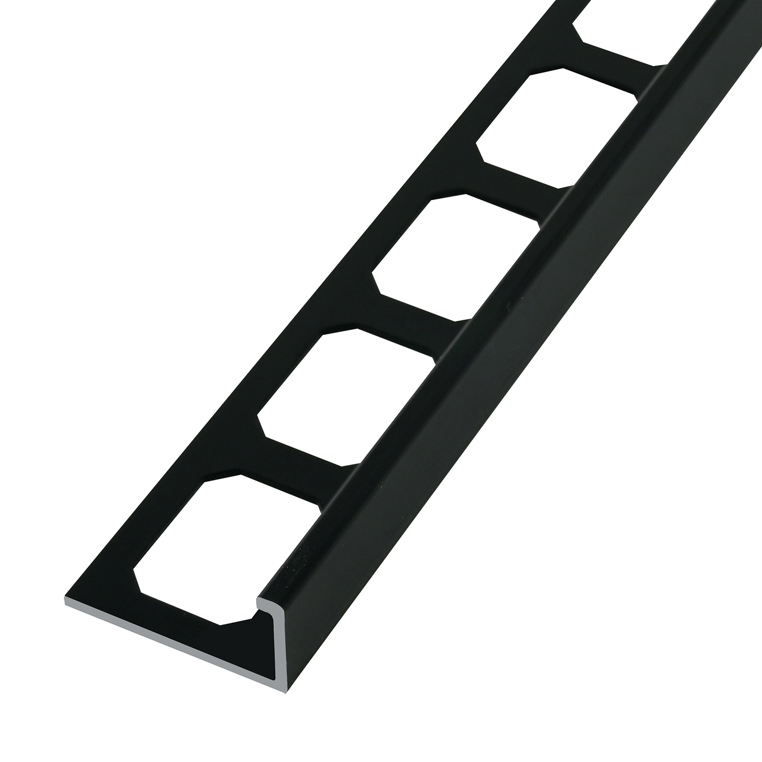 Winkelprofil, Alu schwarz hochglanzeloxiert gebürstet, 250 cm