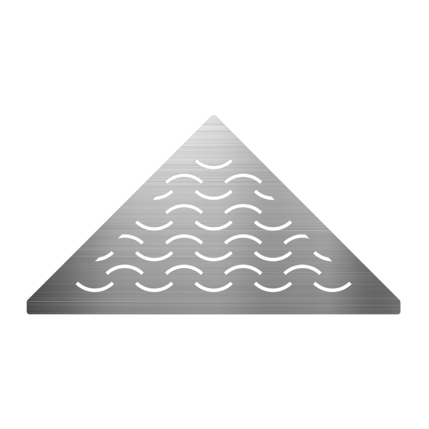 Eckablage, Edelstahl gebürstet, nachrüstbar, dreieckig, gleichschenklig, Wellenform