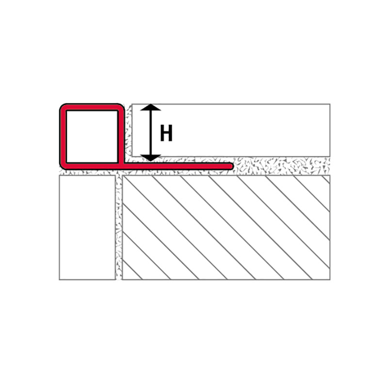 Square edge profile, aluminum black high-gloss anodized brushed, 250 cm - Image 2