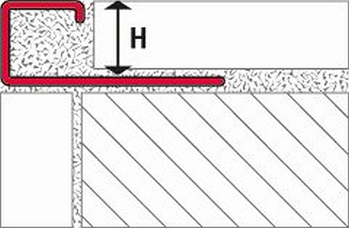 Square edge profile, stainless steel Chrome plated, 250 cm - Image 2