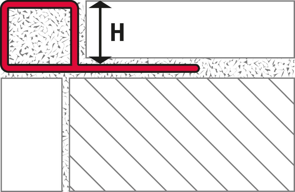 Square edge profile, aluminum tactile coated Sand, 250 cm - Image 2