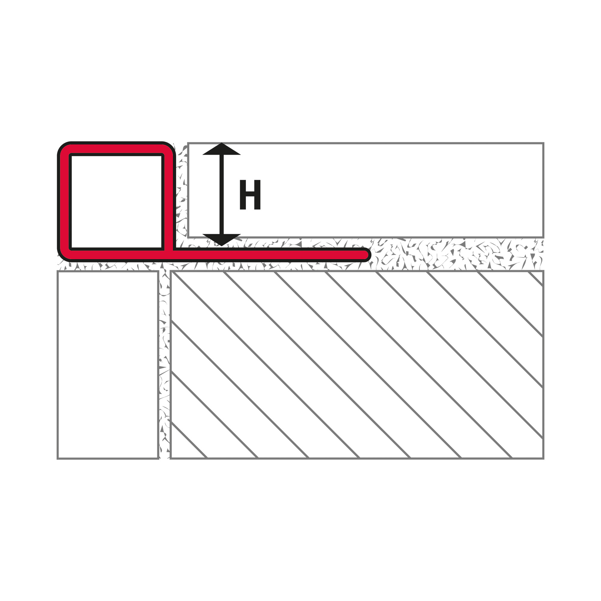 Square edge profile, Aluminum high-gloss anodized titanium, 250 cm - Image 2