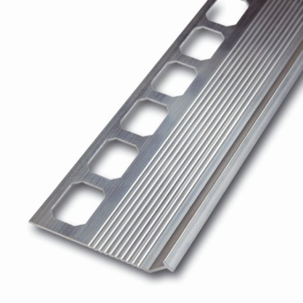 Treppenprofil, Alu, für Steinteppiche, 250 cm, Höhe 8 mm, Schenkel 45 mm, Kopfkante 5 mm