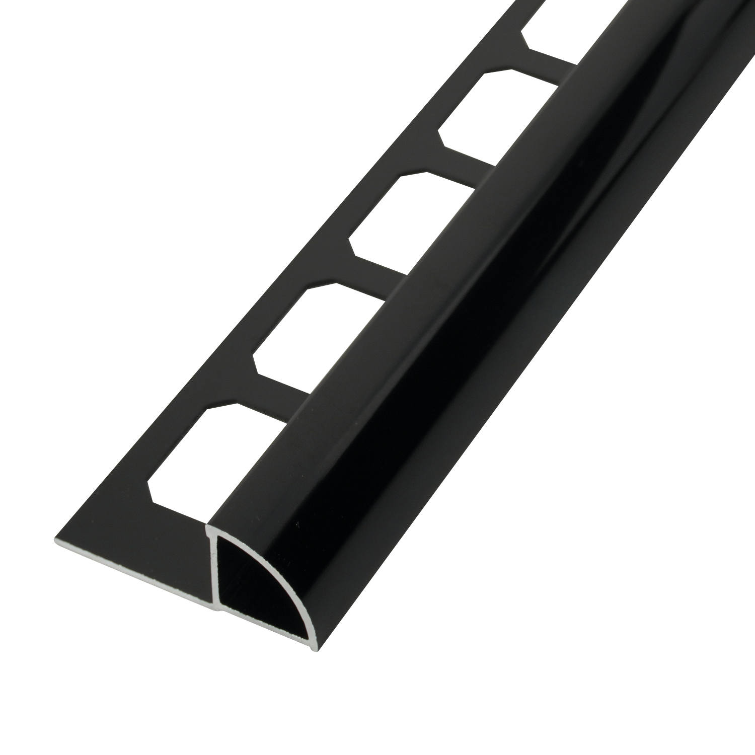 Viertelkreisprofil, Alu schwarz hochglanzeloxiert, 250 cm