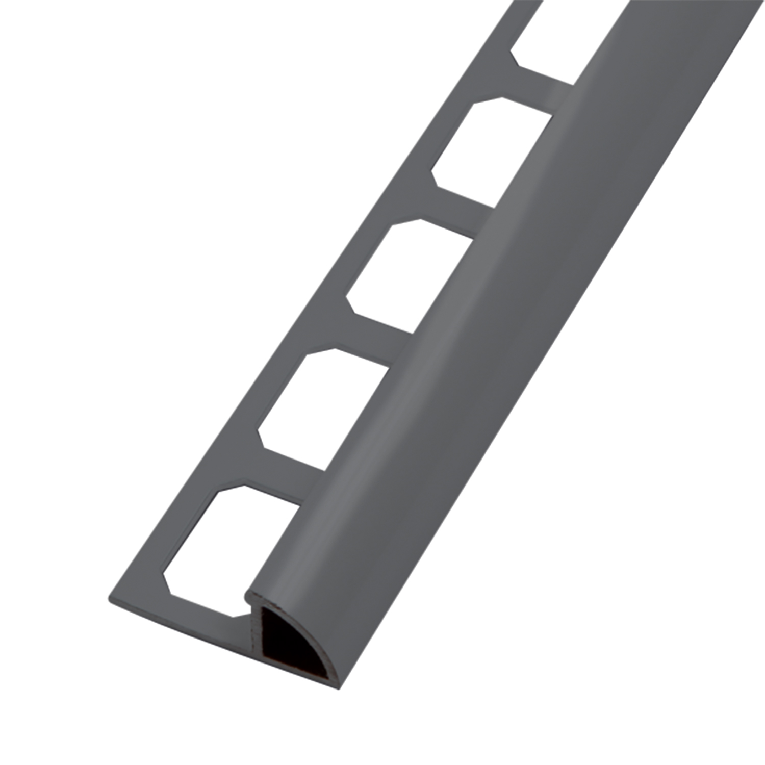 Viertelkreisprofil, Alu aschgrau pulverbeschichtet, 250 cm