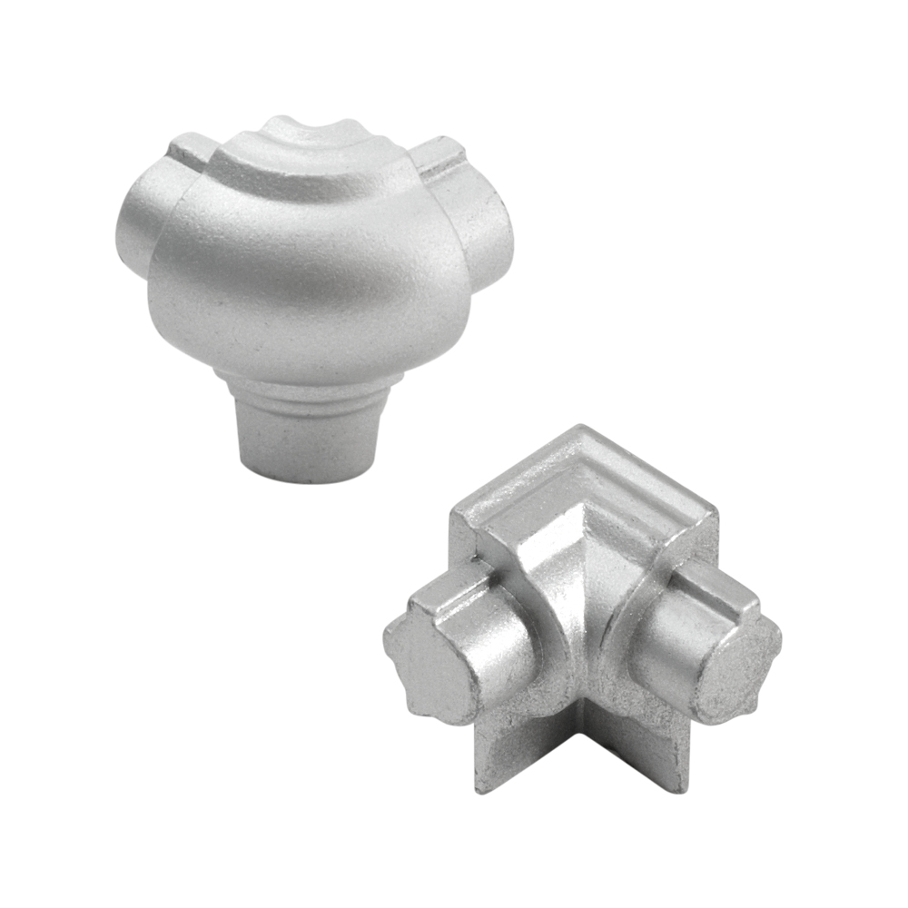 Stair-nosing profile corner piece, aluminum imitation, Florentine design