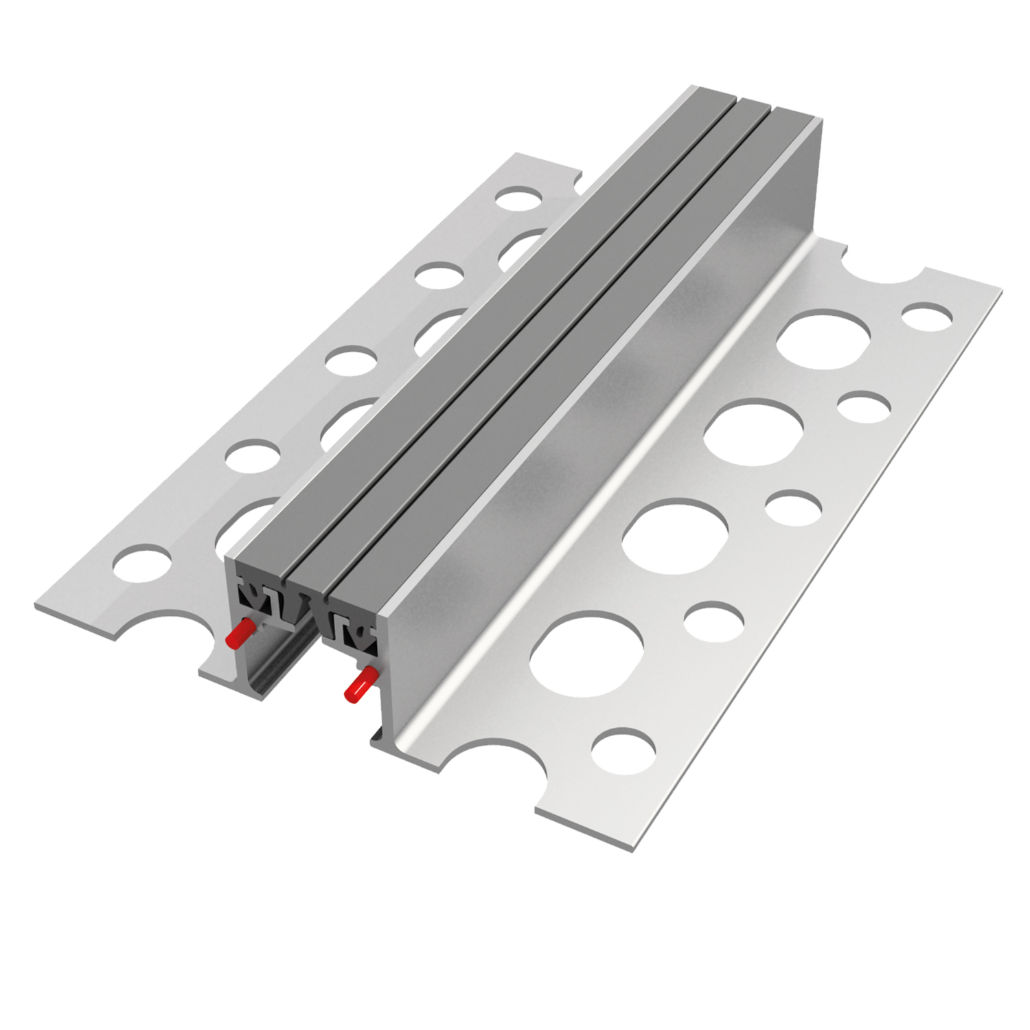 Structural expansion joint profiles made of aluminum with grooved flush TPE insert, 500 cm, grey