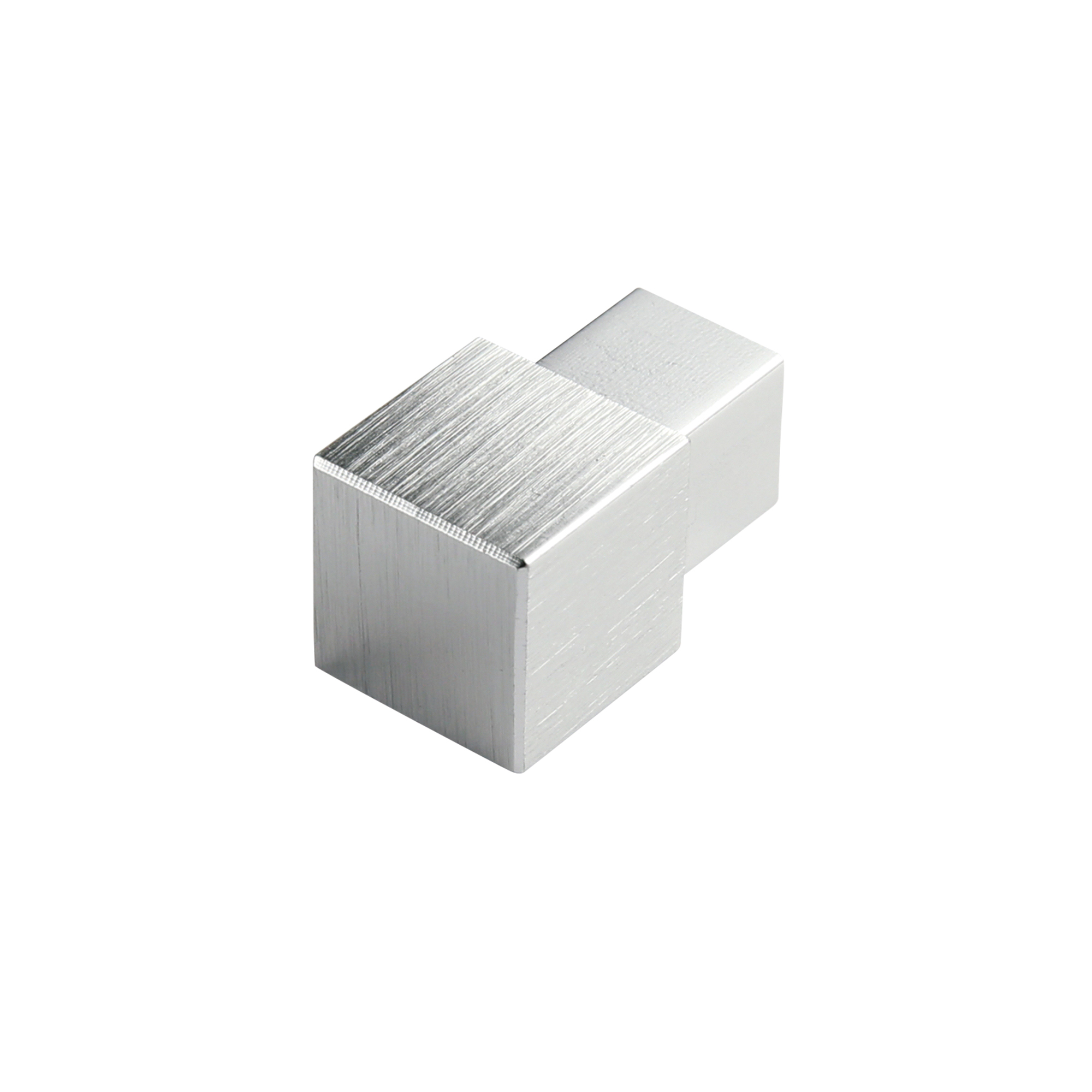 Square edge corner piece, aluminum high-gloss anodized brushed