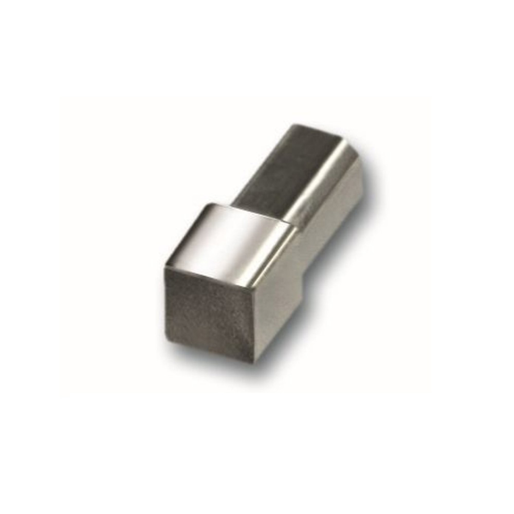 Square edge corner piece, Stainless steel look glossy