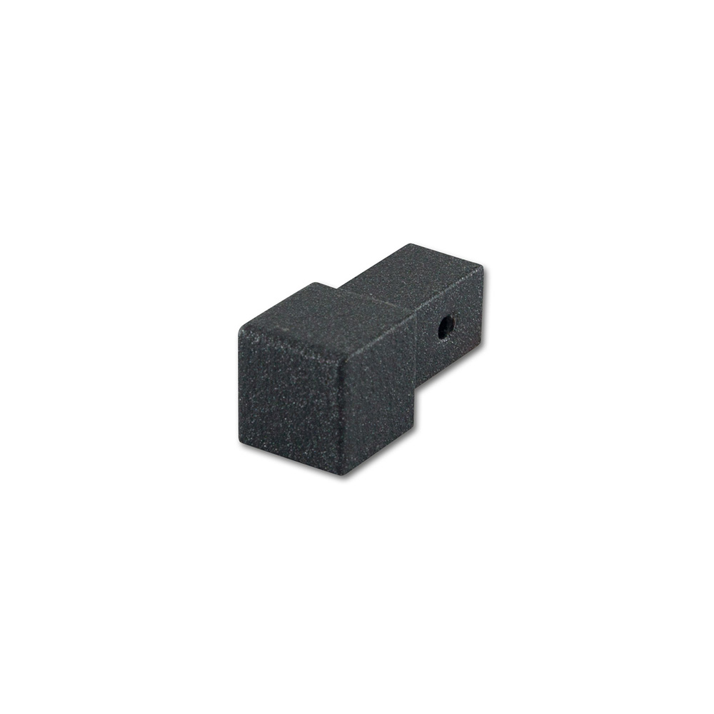 Square edge corner piece, aluminum tactile coated anthracite