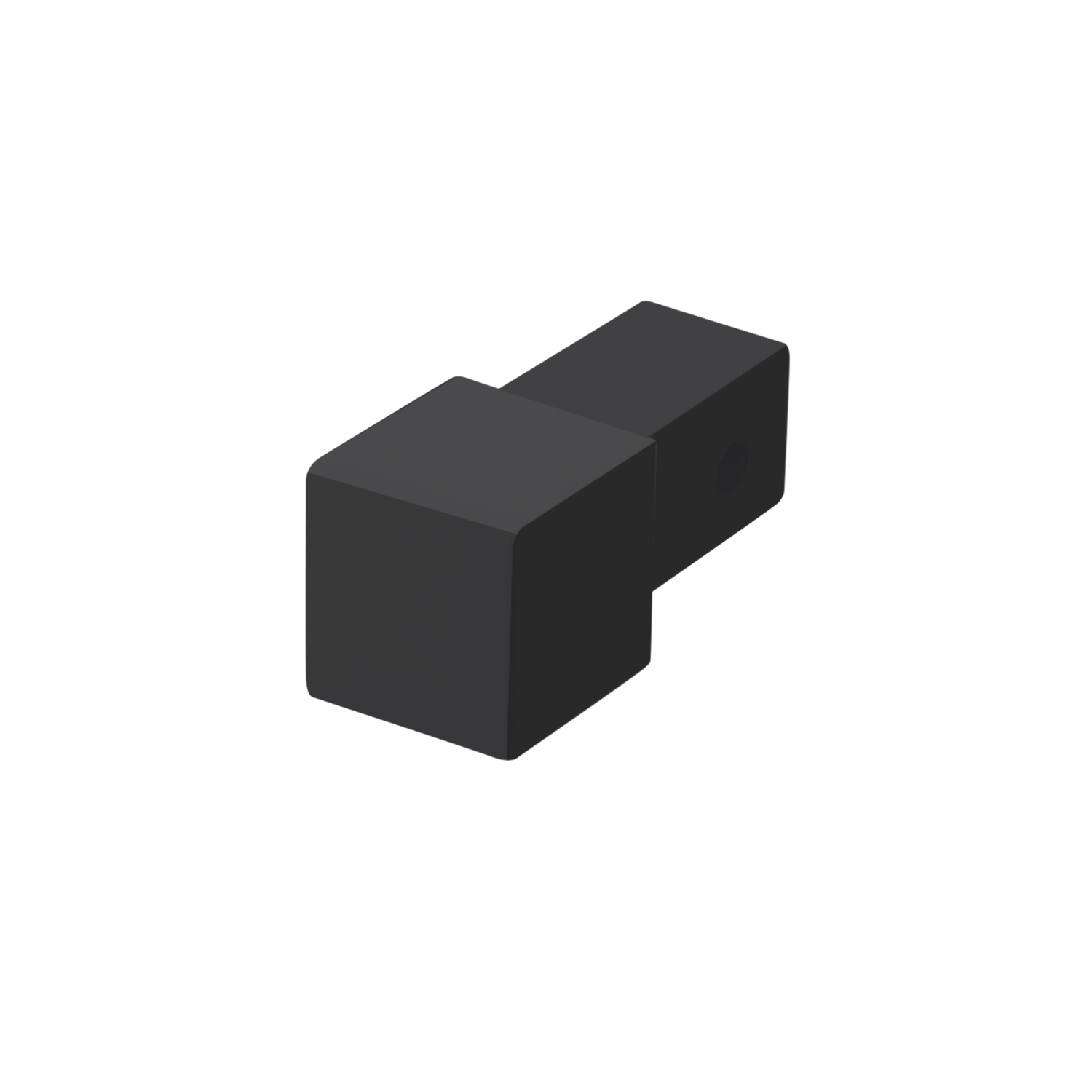 Square edge corner piece, aluminum tactile coated black