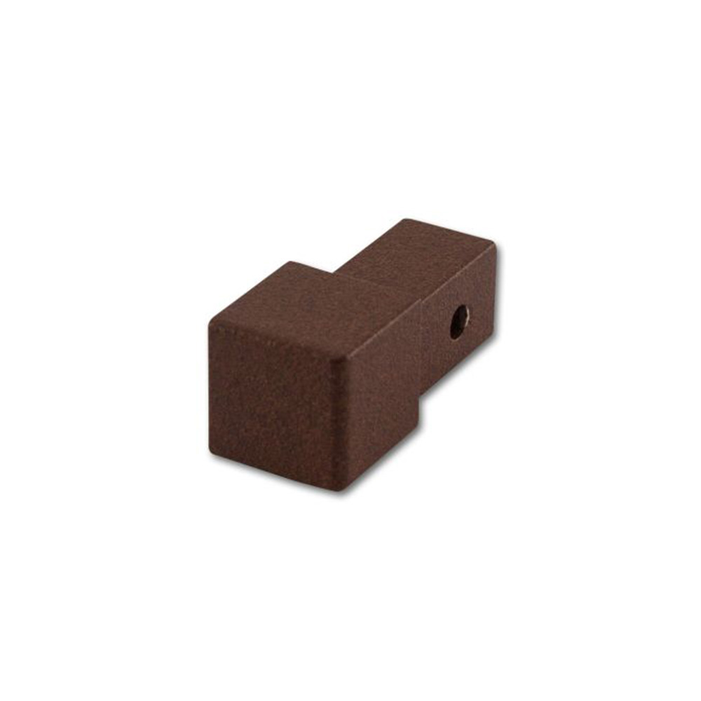 Square edge corner piece, aluminum tactile coated terra brown