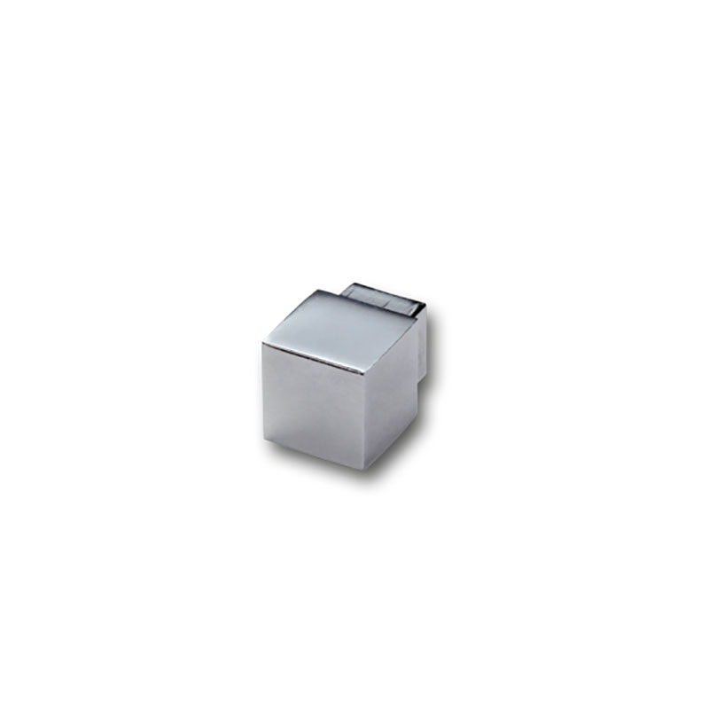 Square edge corner piece, aluminum high-gloss anodized silver