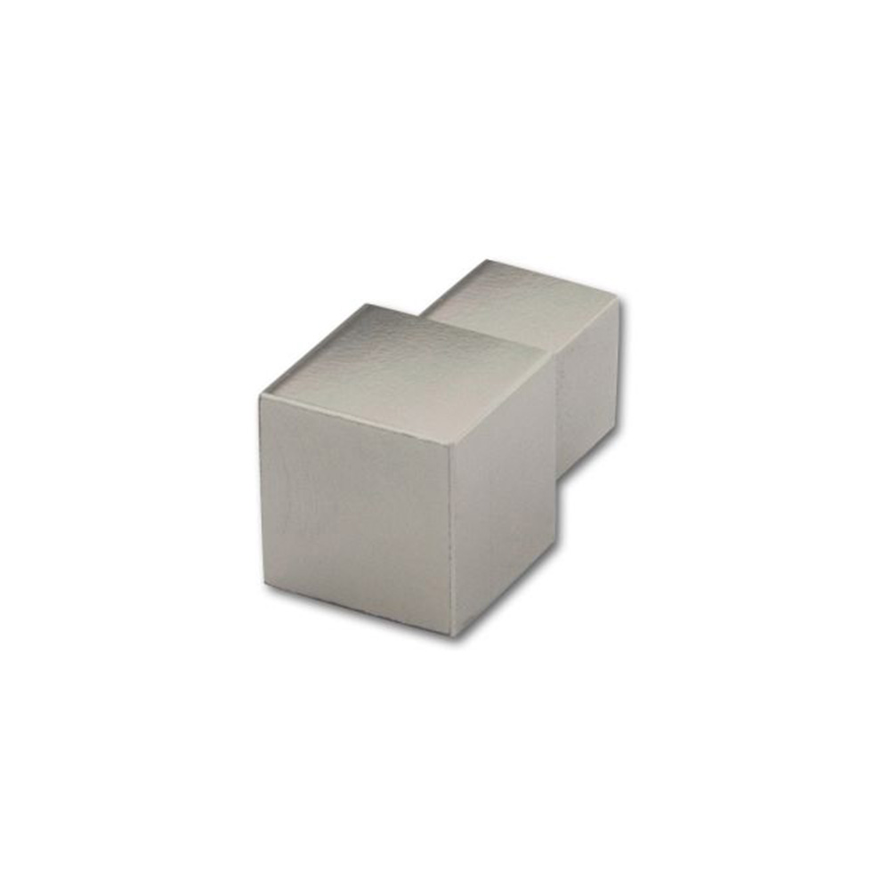Square edge corner piece, aluminum high-gloss anodized titanium