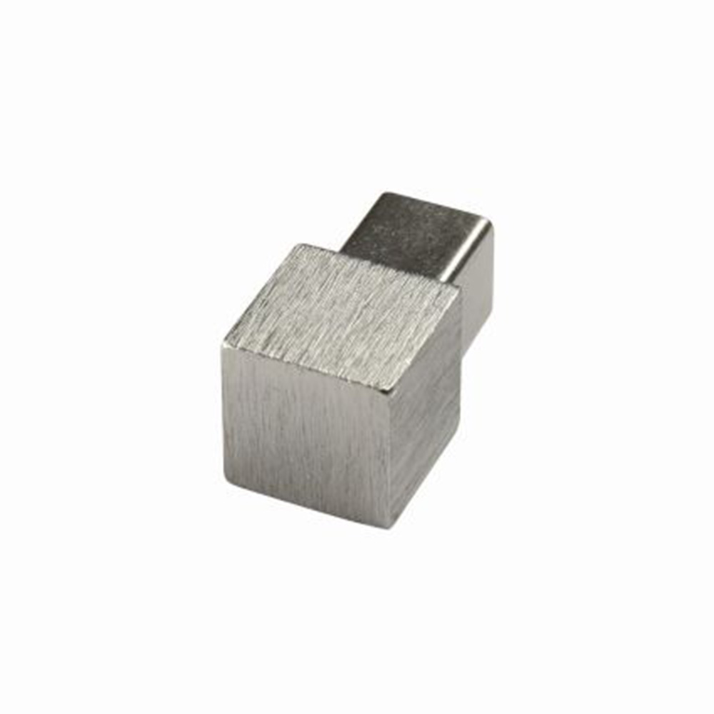 Square edge corner piece, aluminum high-gloss anodized brushed