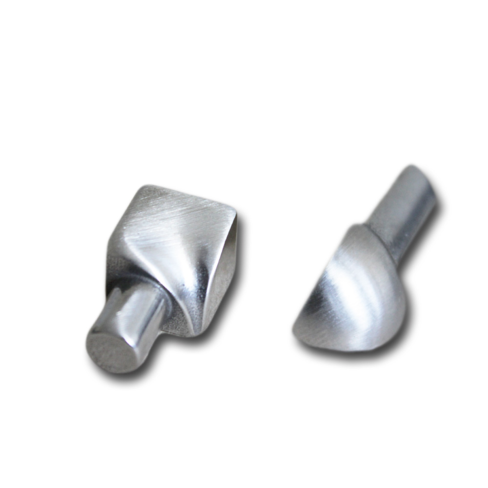 Round profile corner piece, brushed stainless steel