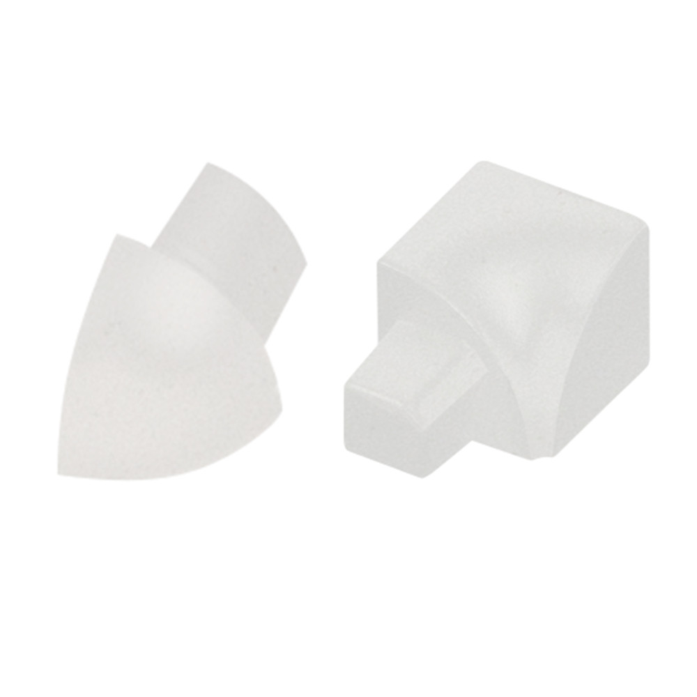 Round profile corner piece, aluminum, arctic tactile coated