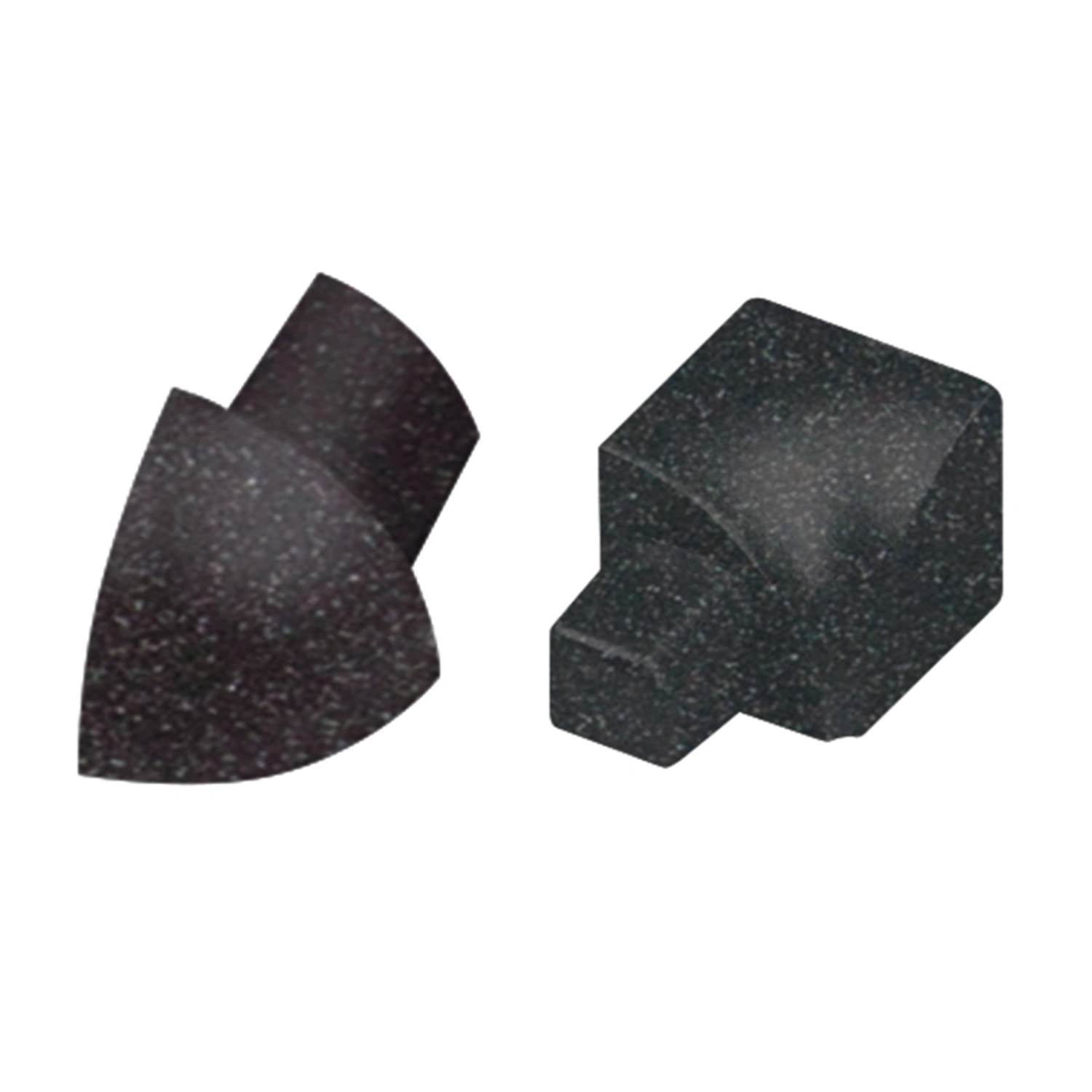 Round profile corner piece, aluminum anthracite tactile coated