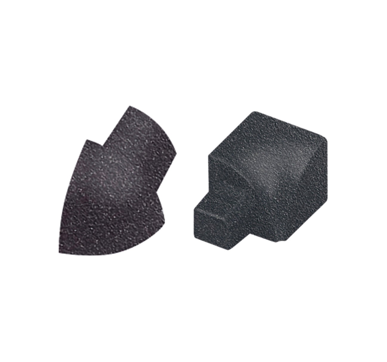 Round profile corner piece, aluminum, anthracite brilliant Tactile coated