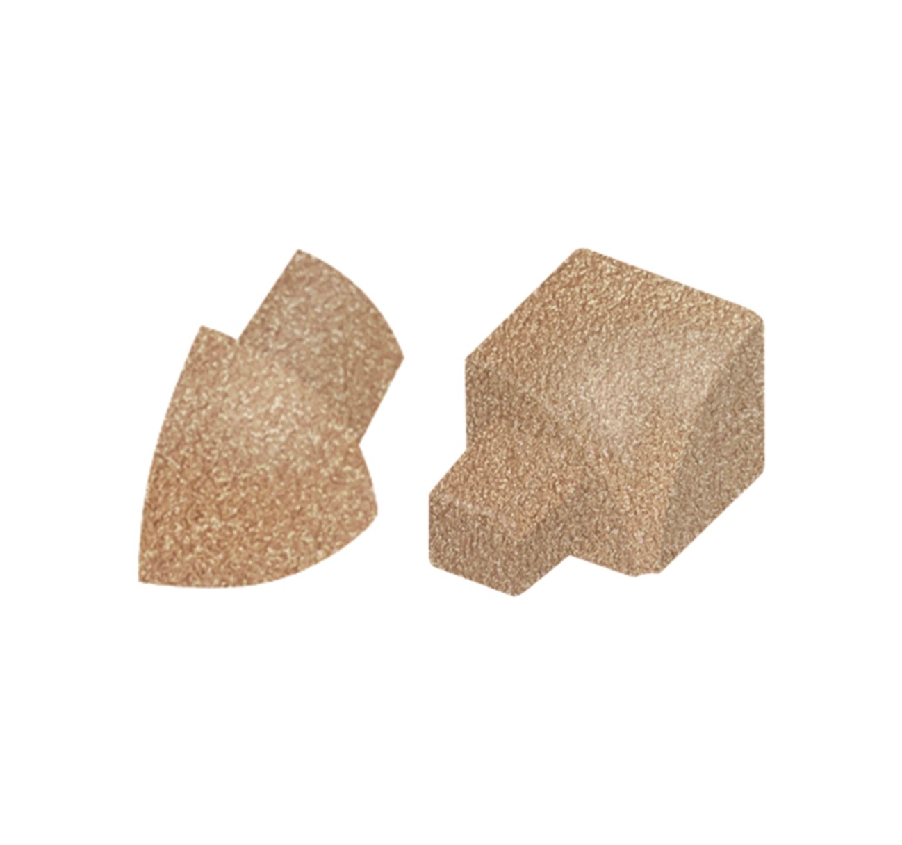 Viertelkreisprofil Eckstück, Alu, beige brillant strukturbeschichtet