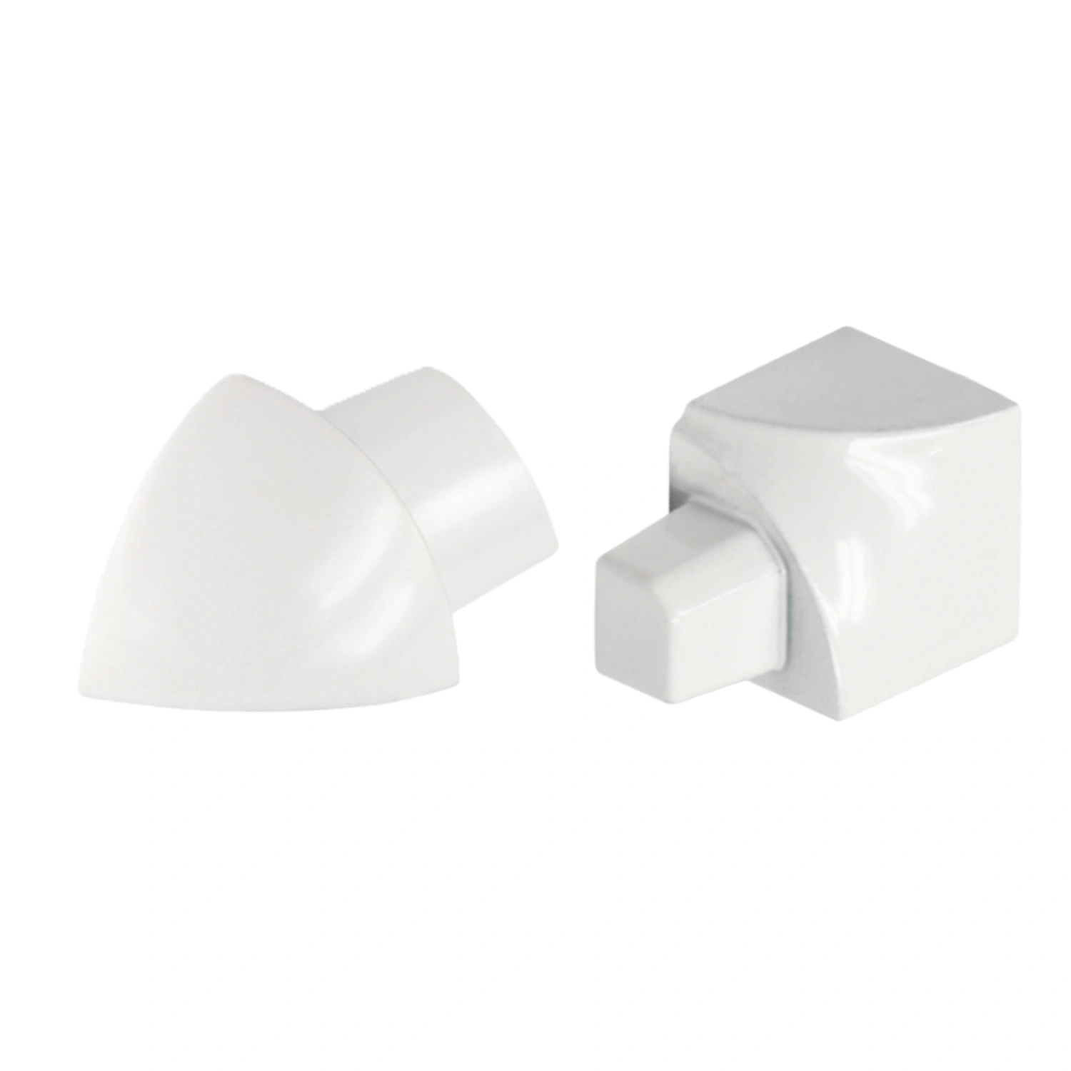 Round profile corner piece, aluminum, brilliant white Powder coated