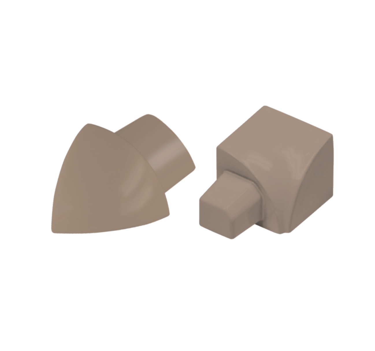 Round profile corner piece, aluminum, caramel Powder coated