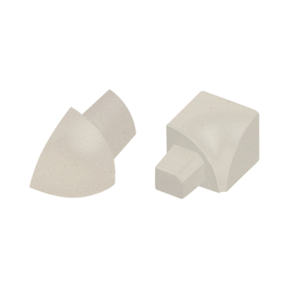 Round profile corner piece, aluminum, cream tactile coated