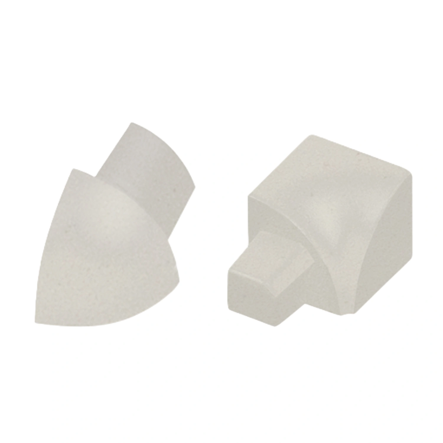 Round profile corner piece, aluminum, dolomitic tactile coated