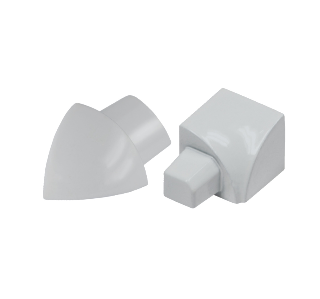 Round profile corner piece, aluminum, manhattan grey Powder coated