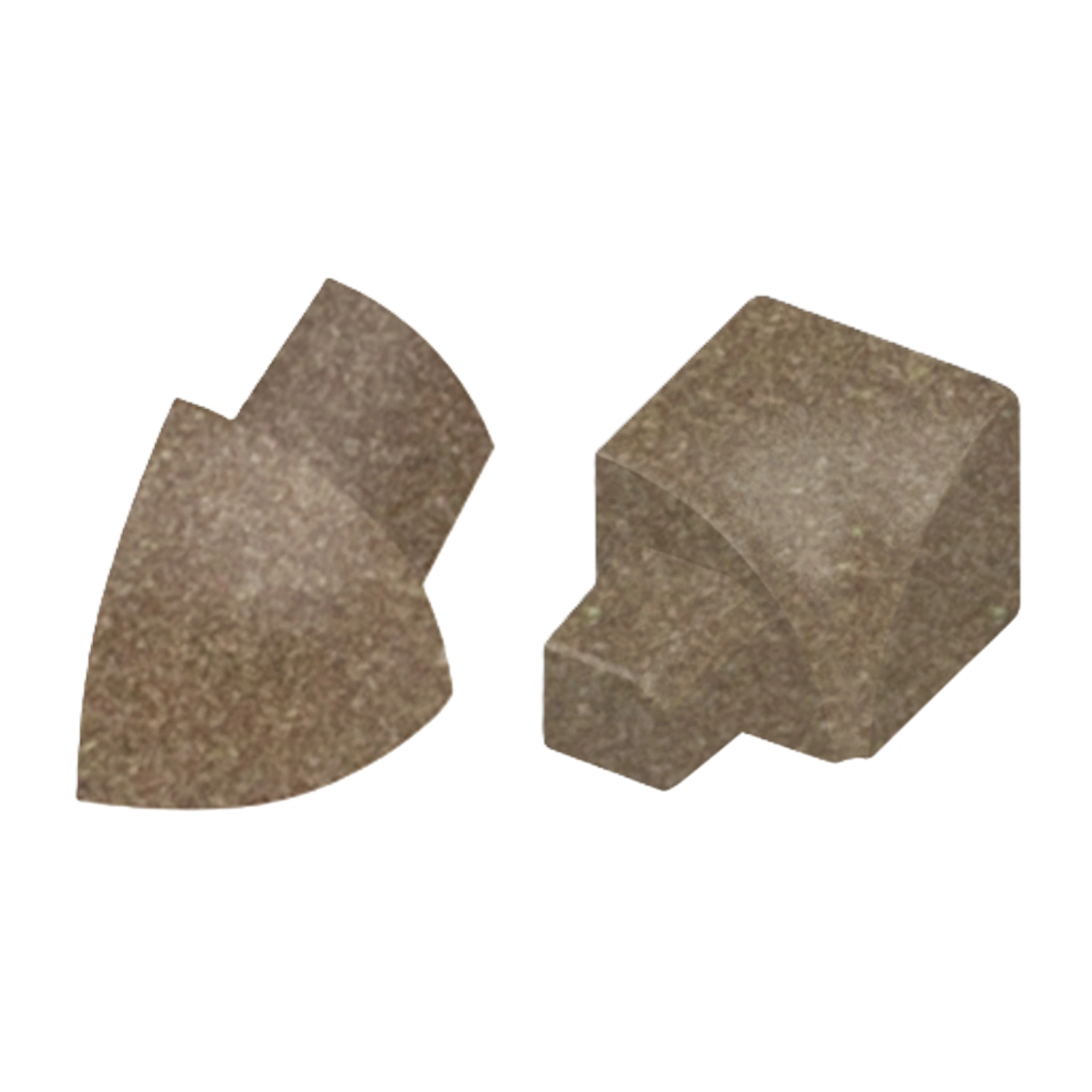 Round profile corner piece, aluminum, quartz structured