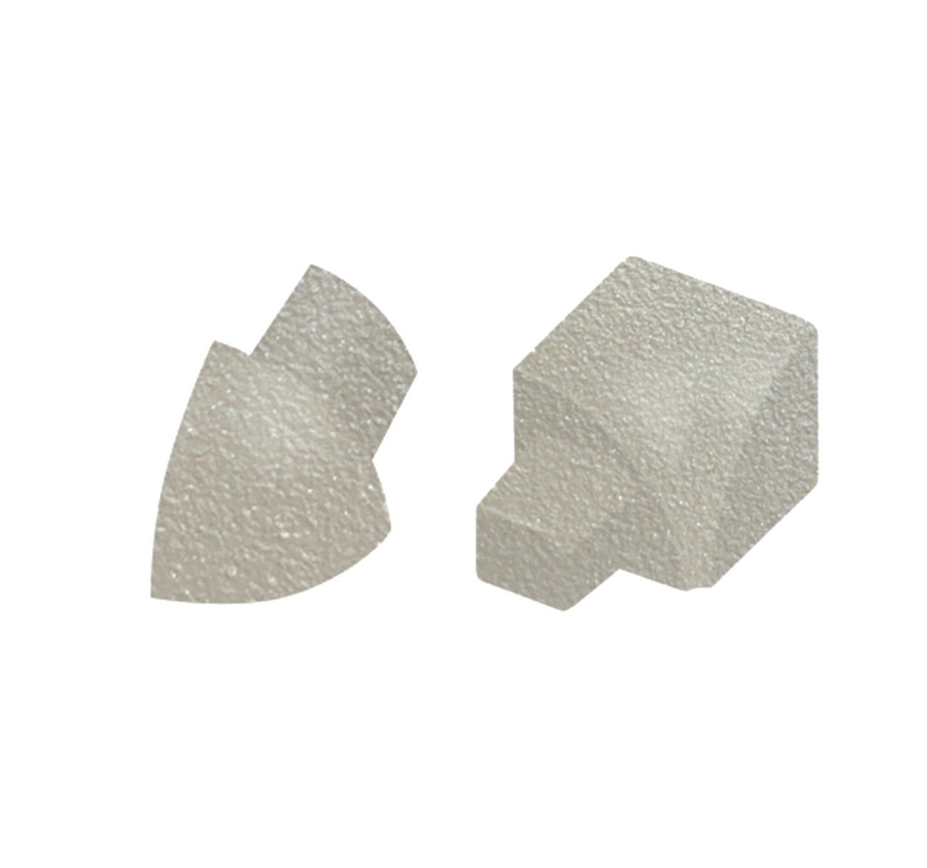 Round profile corner piece, aluminum, silver grey brilliant structured