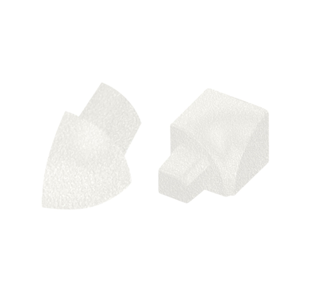 Round profile corner piece, aluminum, brilliant white tactile coated