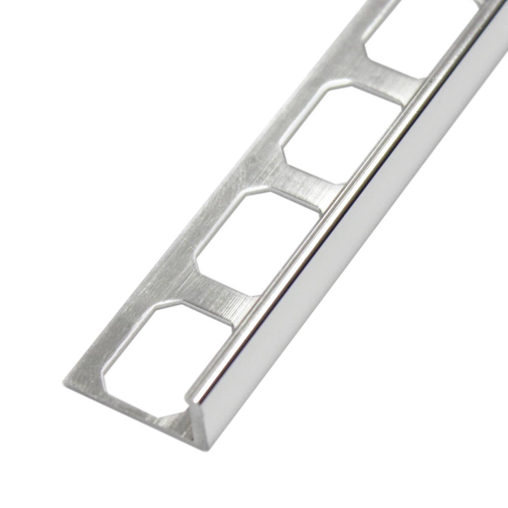 L-shaped edging profiles, Aluminum silver high-gloss anodized, 250 cm