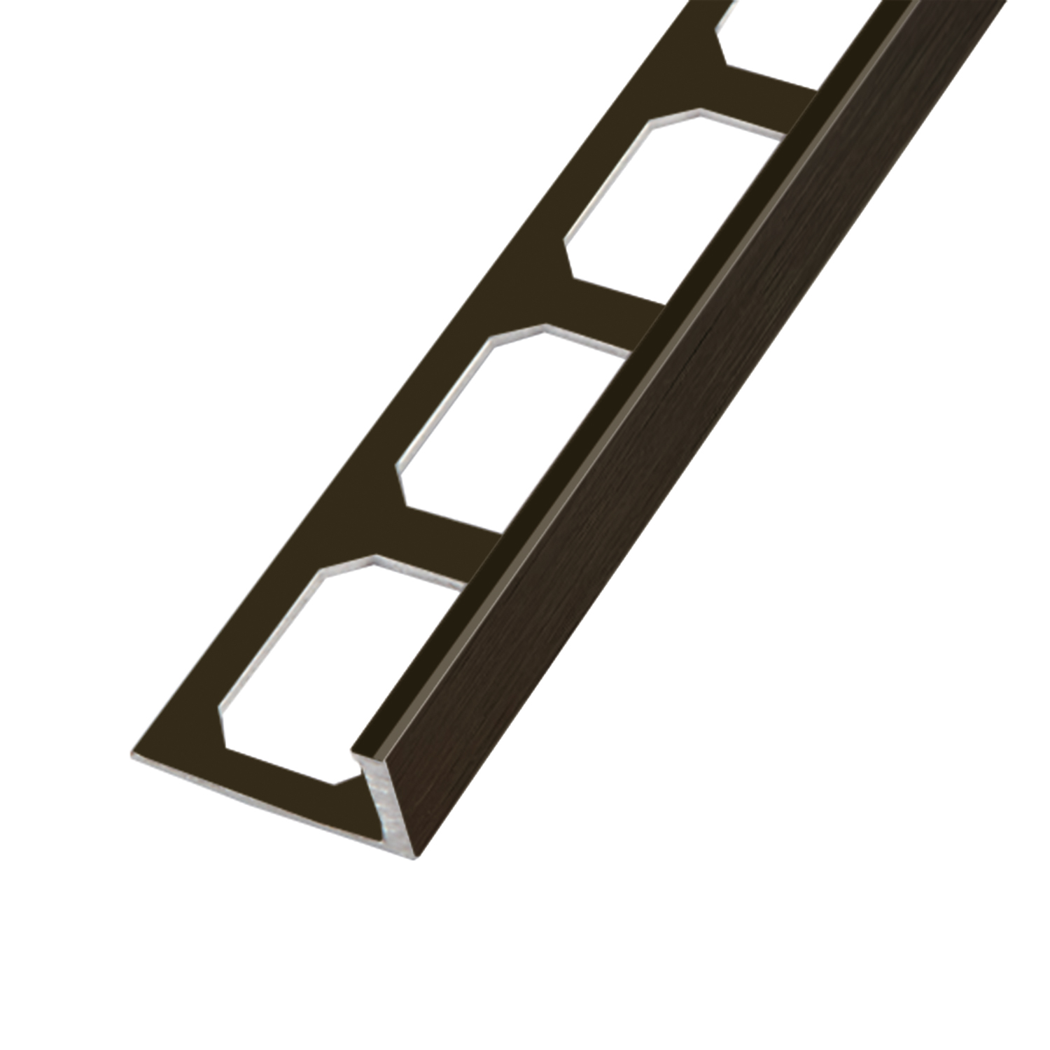 L-shaped edging profiles, aluminum Bronze anodized brushed, 250 cm