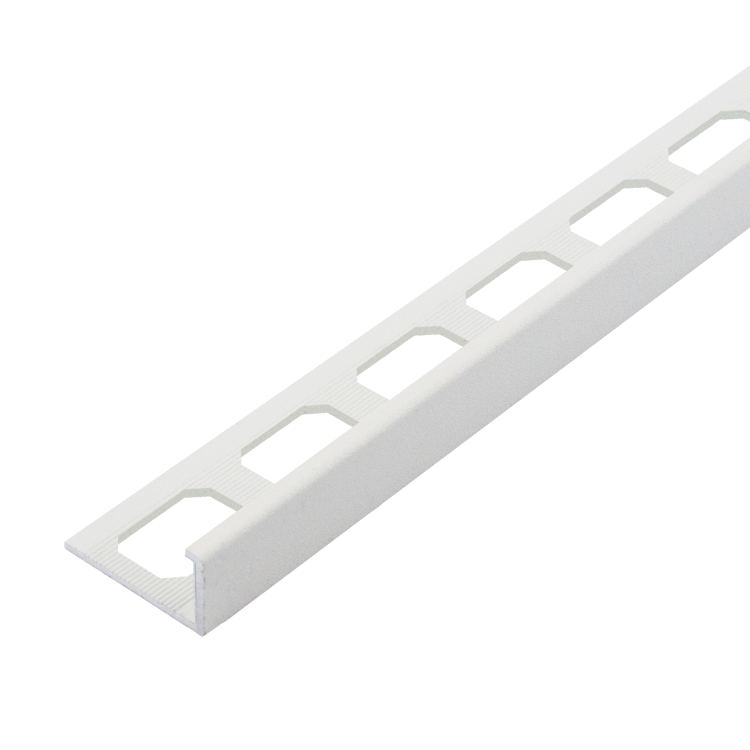 L-shaped edging profiles, aluminum tactile coated arctic, 250 cm