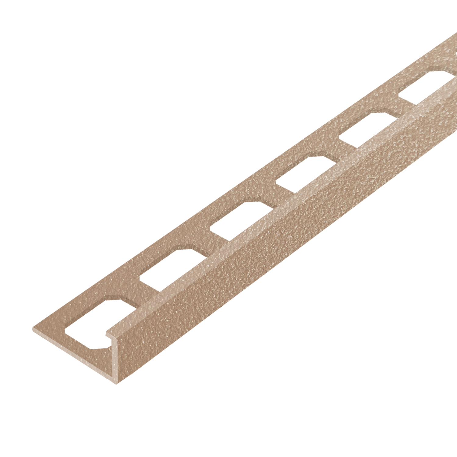 L-shaped edging profiles, Aluminum tactile coated Beige brilliant, 250 cm
