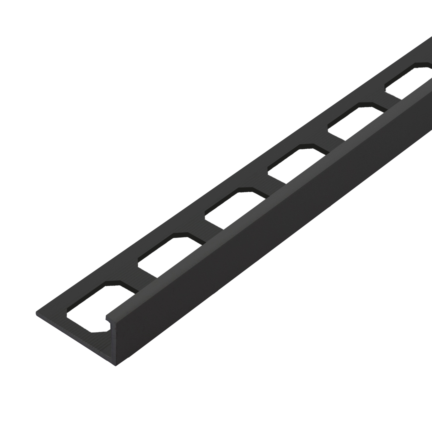 L-shaped edging profiles, aluminum tactile coated black, 250 cm
