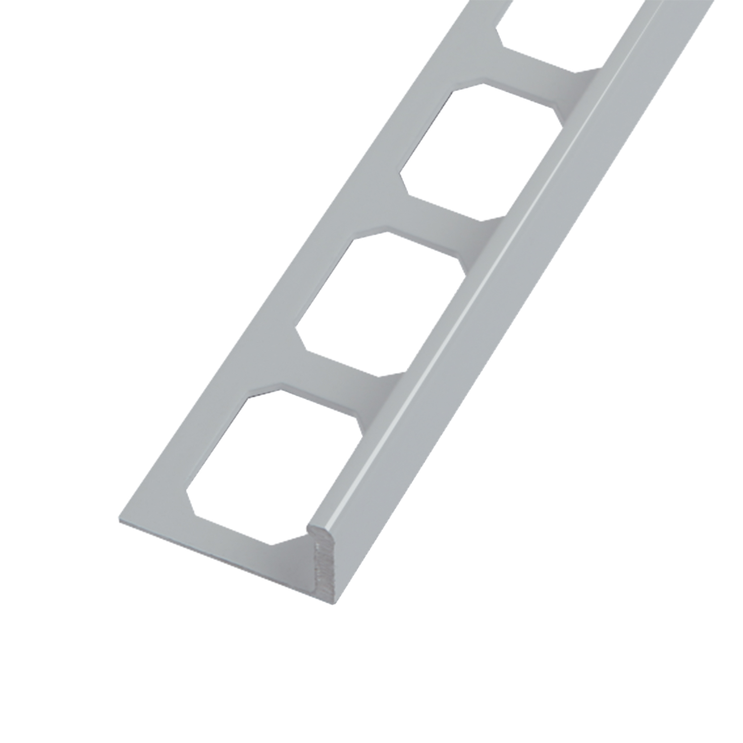 L-shaped edging profiles, aluminum Powder coated silver grey, 250 cm