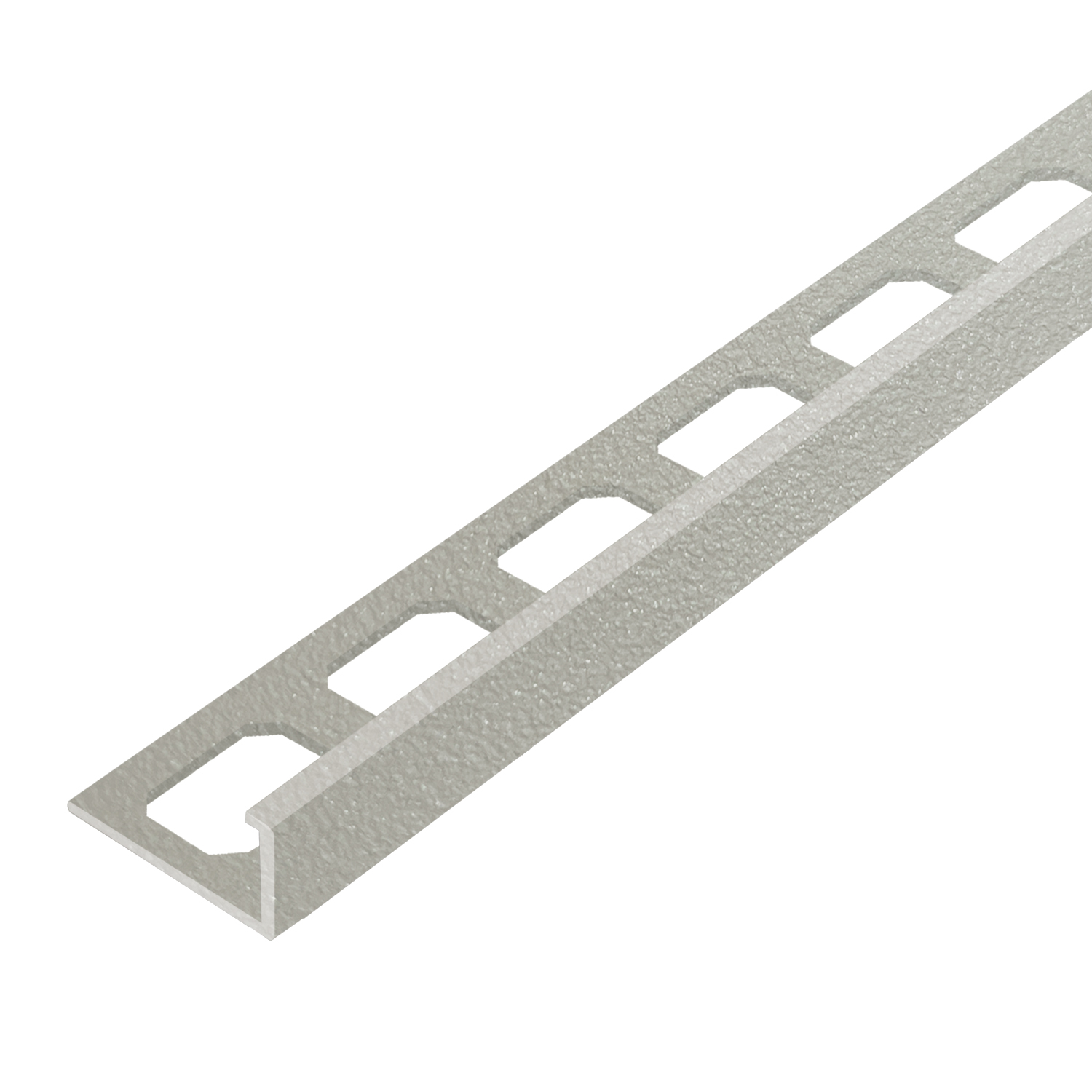 L-shaped edging profiles, aluminum tactile coated silver grey brilliant, 250 cm