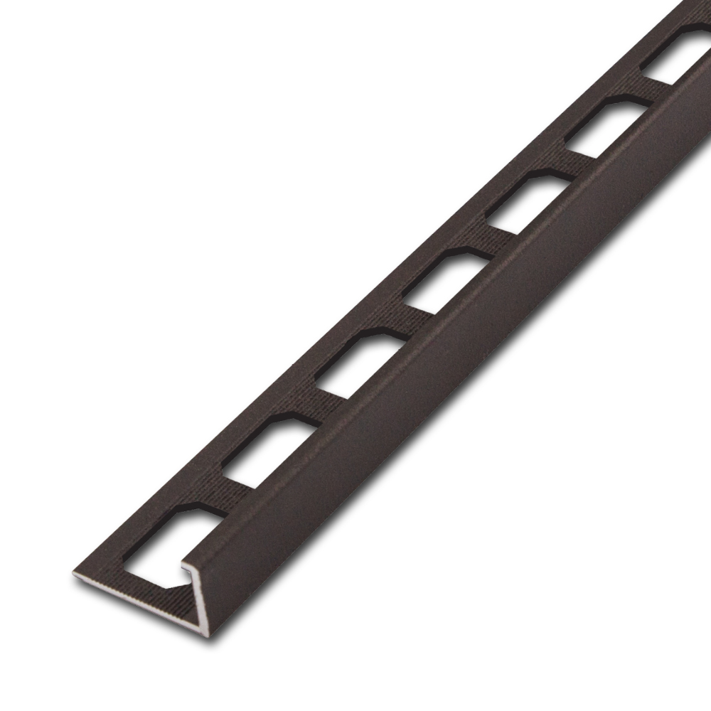 L-shaped edging profile, aluminum tactile coated Umbra, 250 cm