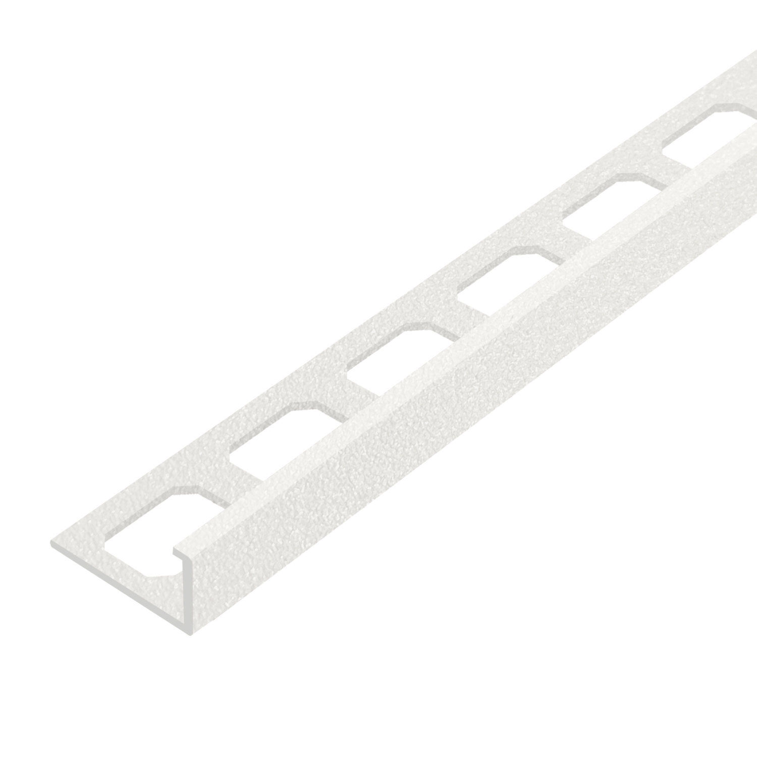 L-shaped edging profiles, Aluminum tactile coated brilliant white, 250 cm