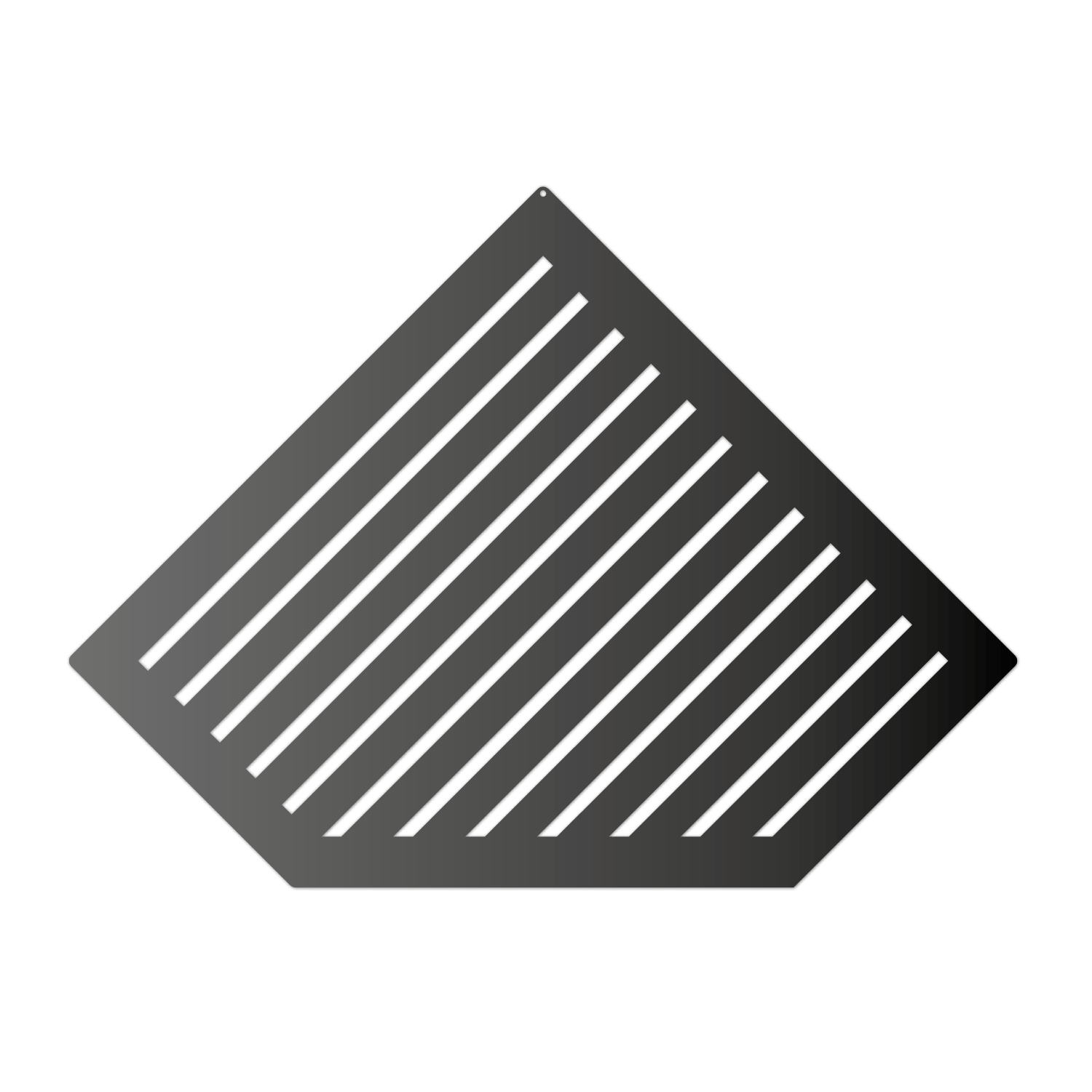 Corner shelf, stainless steel black matt, retrofittable, pentagonal, diamond-shaped