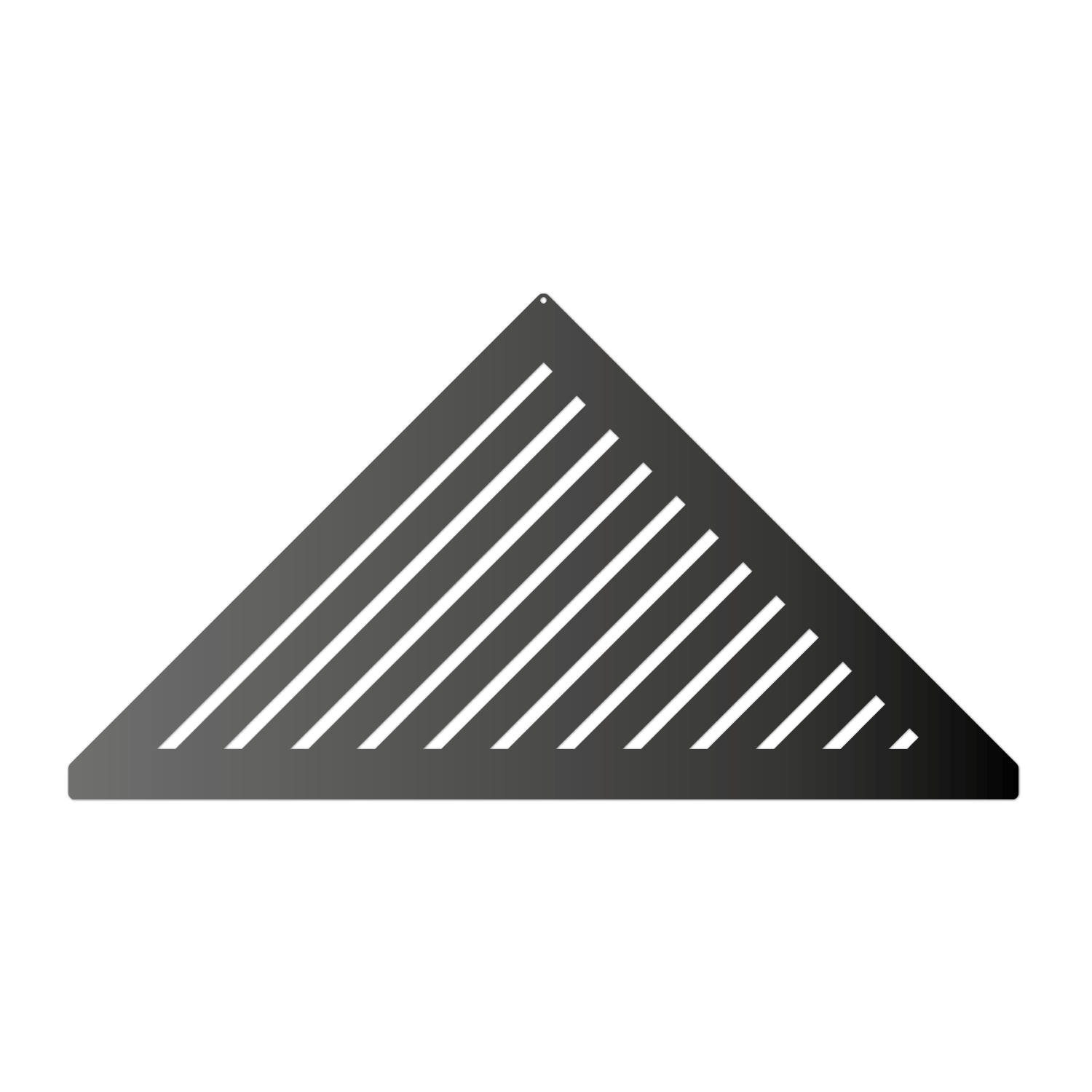 Corner shelf, stainless steel black matte, retrofittable triangular, isosceles