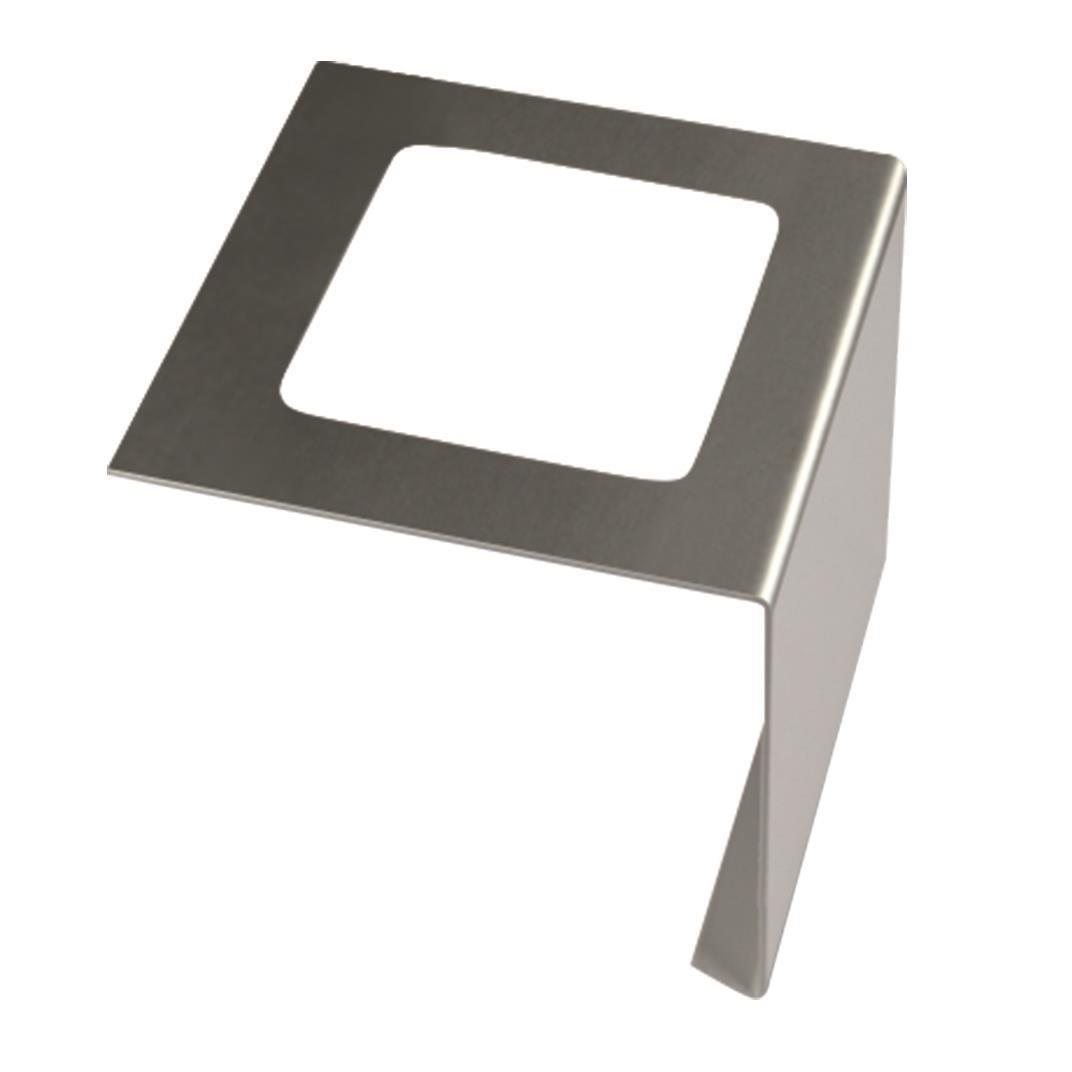 Connector for balcony profiles, brushed stainless steel