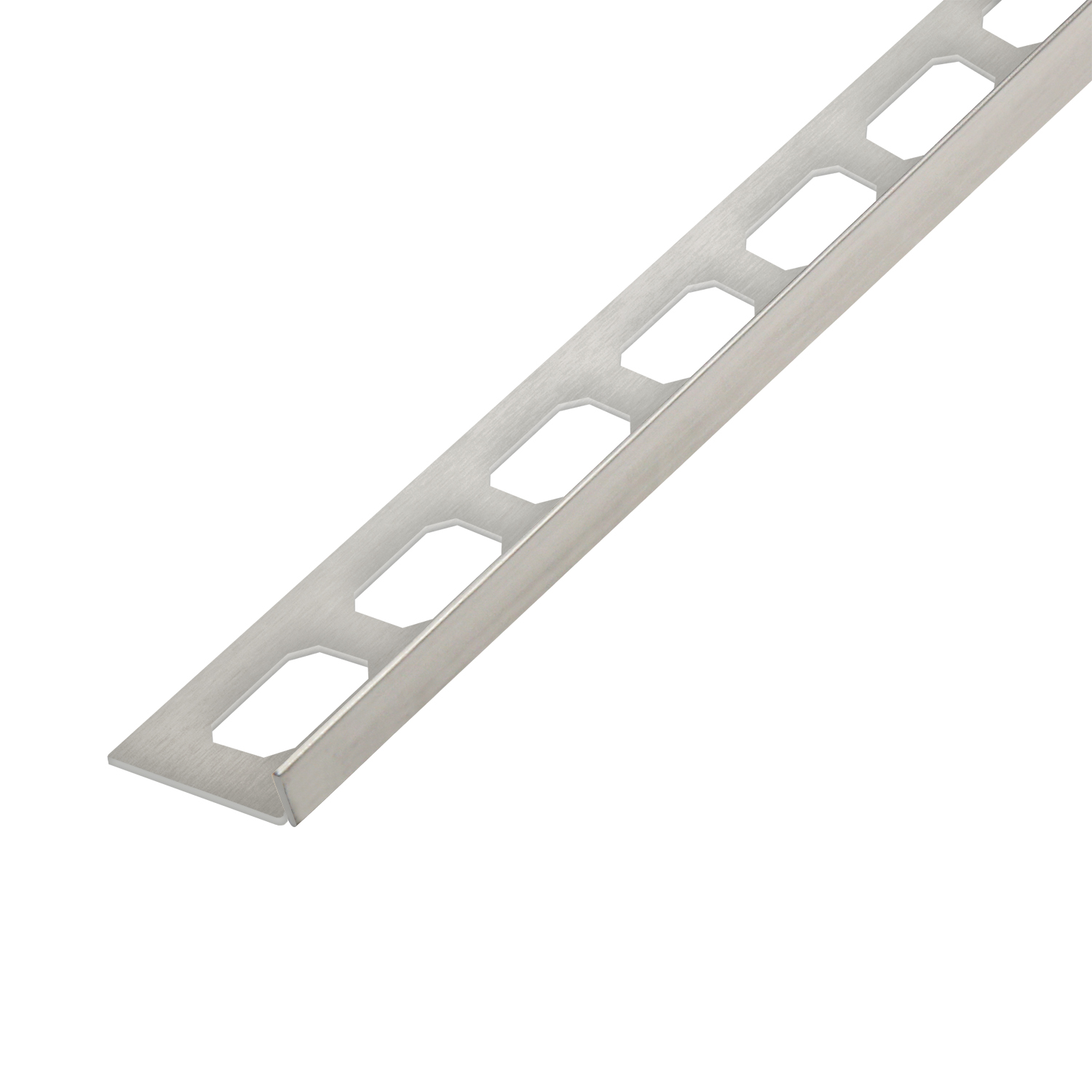 Floor slope profile, brushed stainless steel, from 98 cm, left