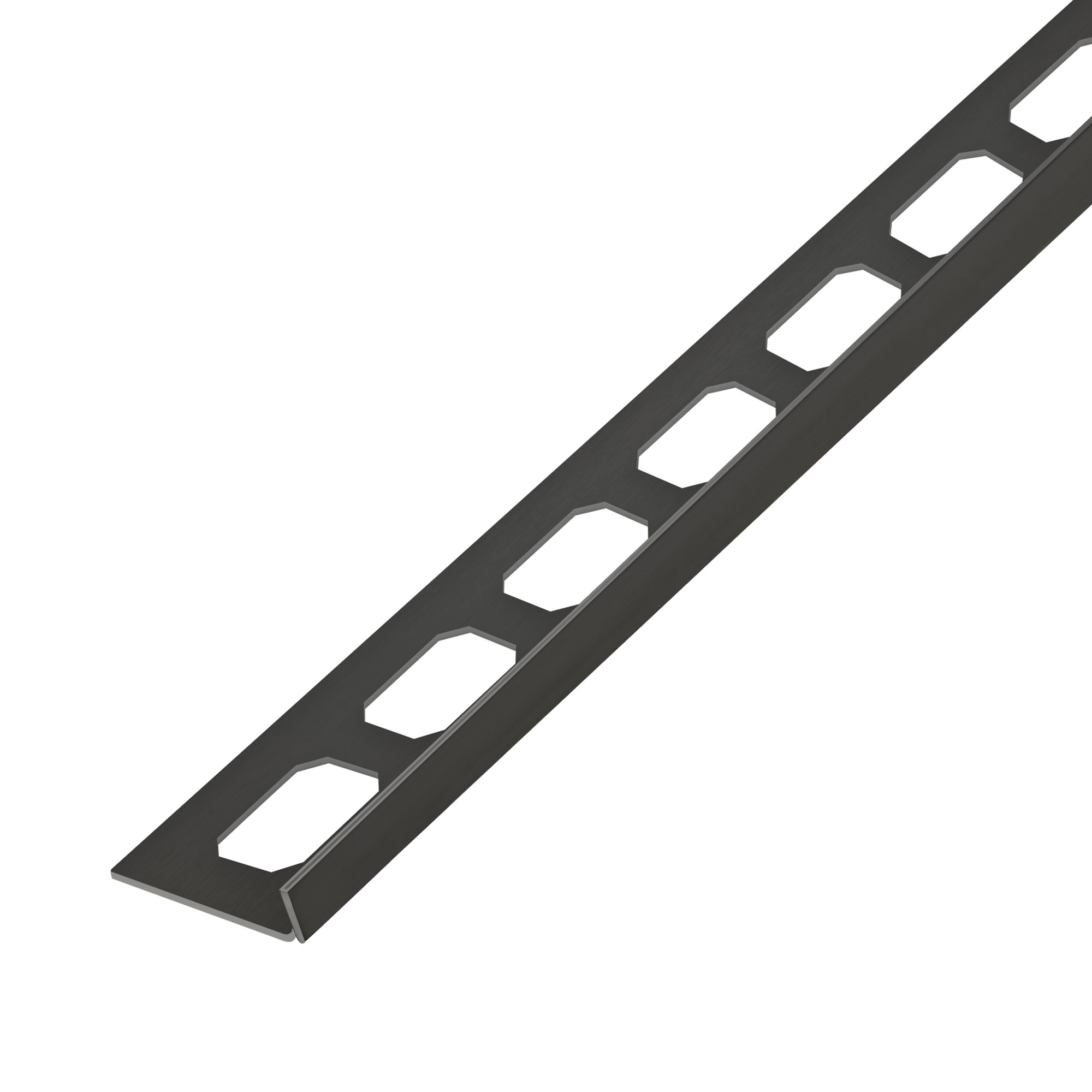 Floor slope profile, stainless steel black, from 98 cm, left