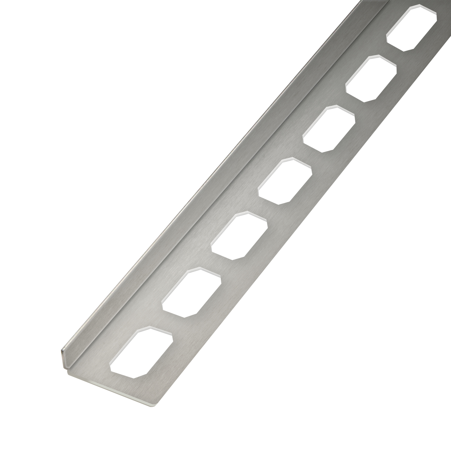 Floor slope profile, brushed stainless steel, from 98 cm, right