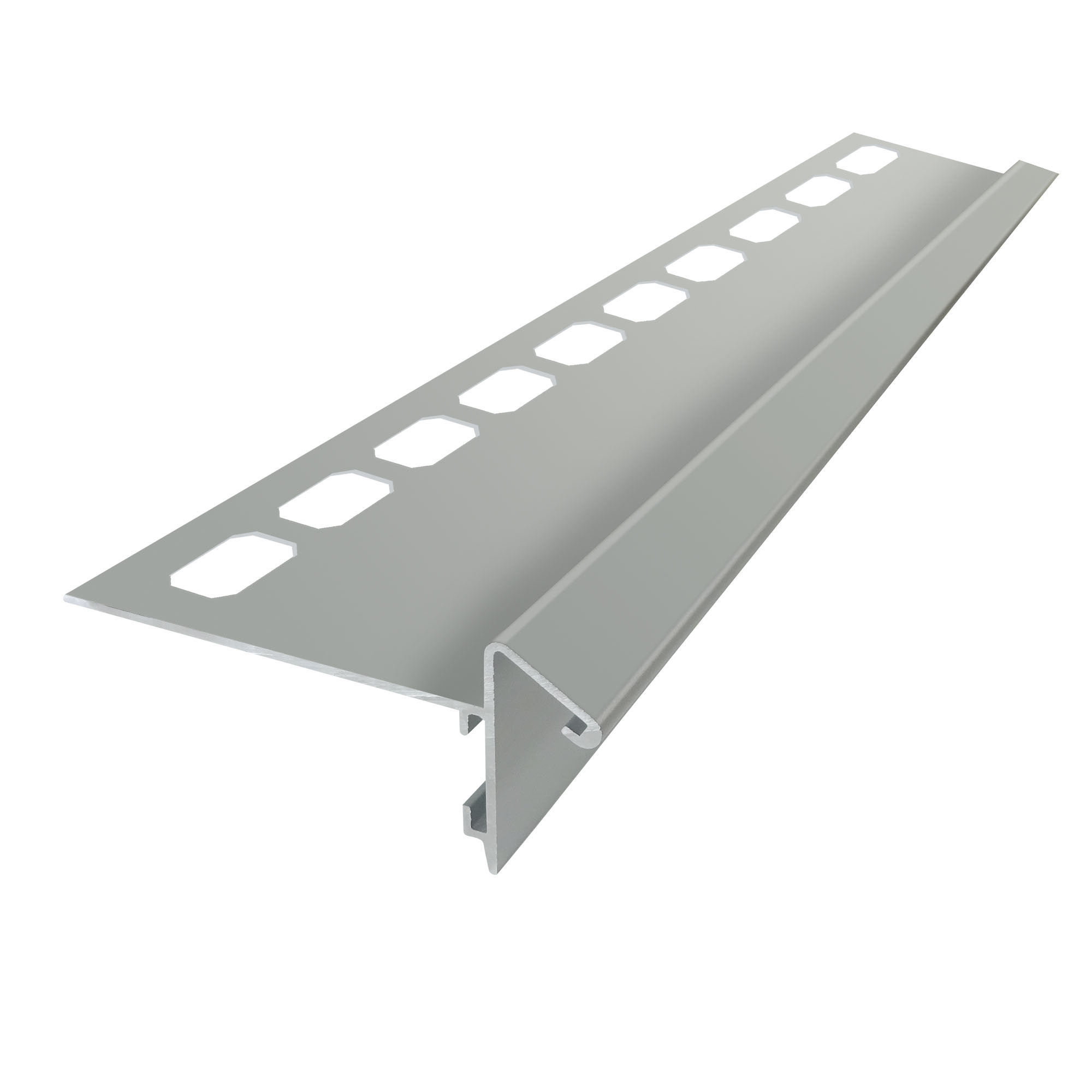 Balcony profile, aluminum silver anodized, 300 cm