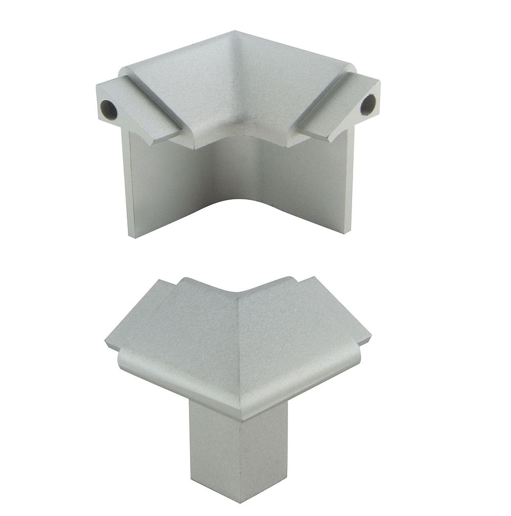 Corner pieces balcony profile, aluminum silver anodized